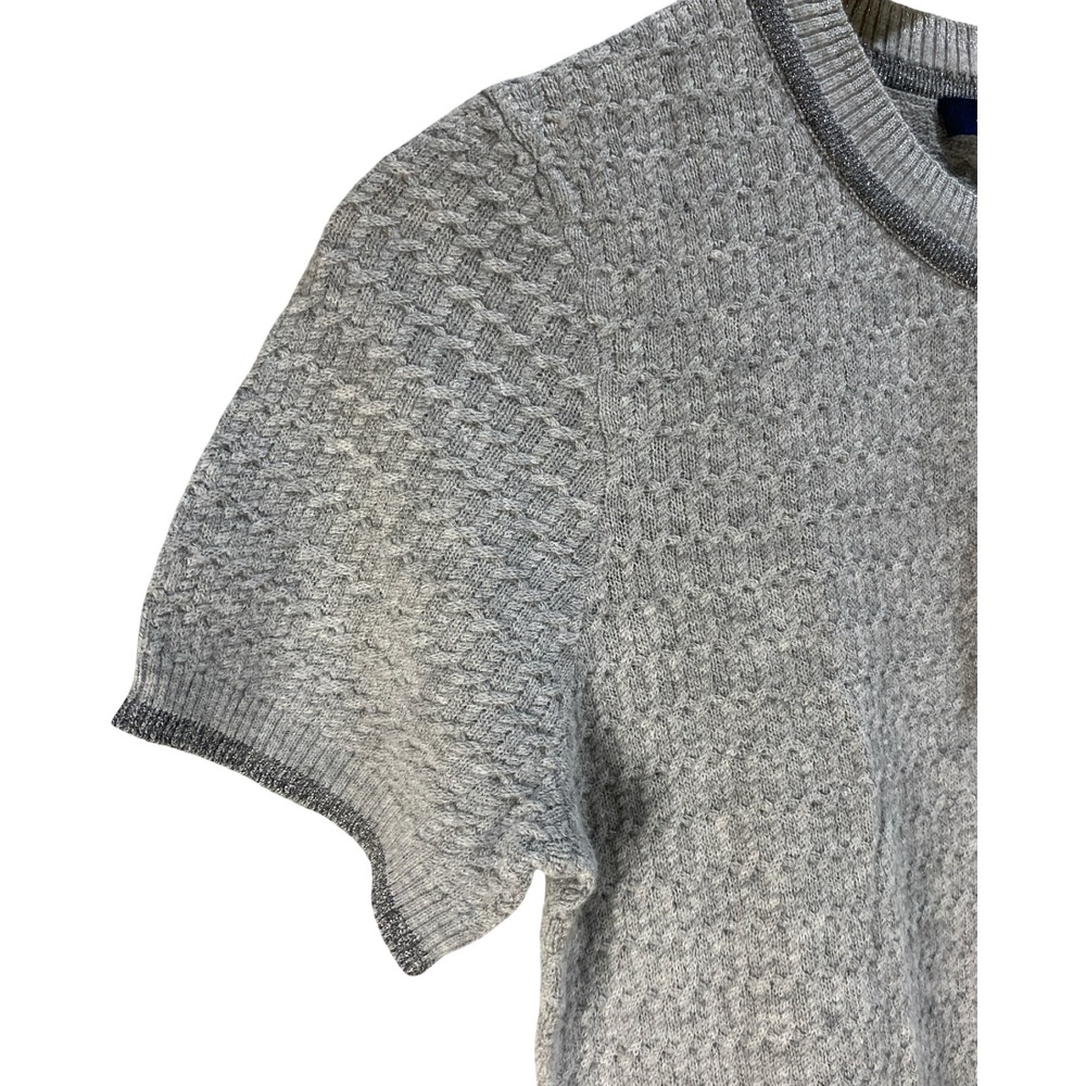 Brooks Brothers Merino Wool Blend Short Sleeve Sweater Grey Metallic Small NWT - Picture 6 of 9